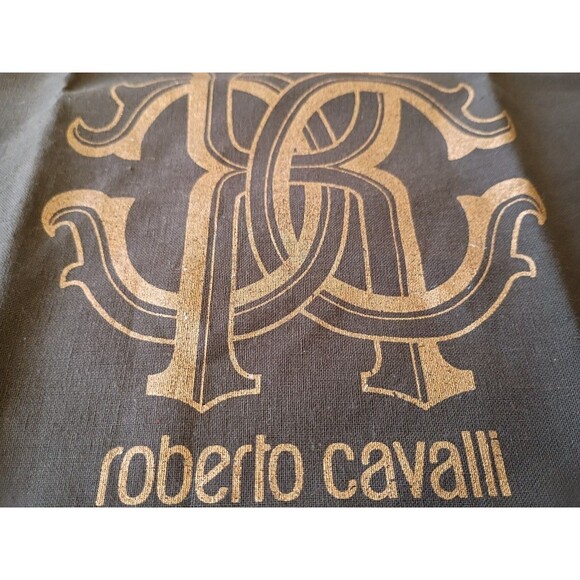 Roberto Cavalli Brown Drawstring dust bag shoes handbag L | Mint 13.5”x14.5" - Picture 4 of 4
